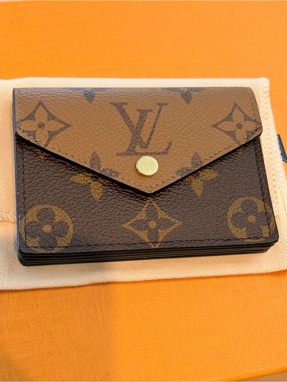 Louis Vuitton Monogram Envelope Card Holder in Brown/Tan